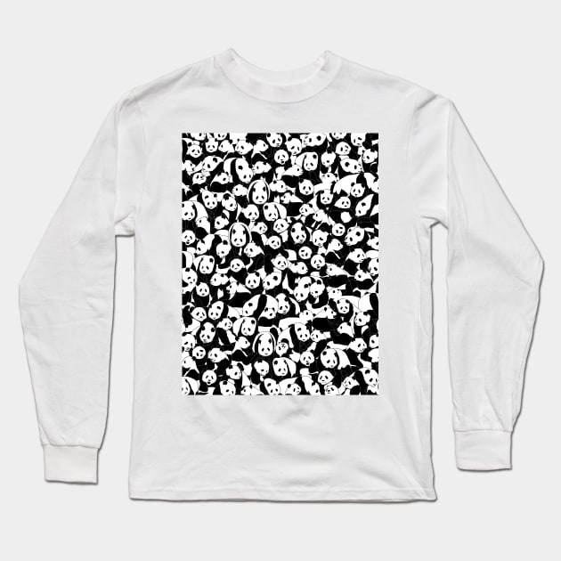 Less Hate More Panda Long Sleeve T-Shirt by Grandeduc